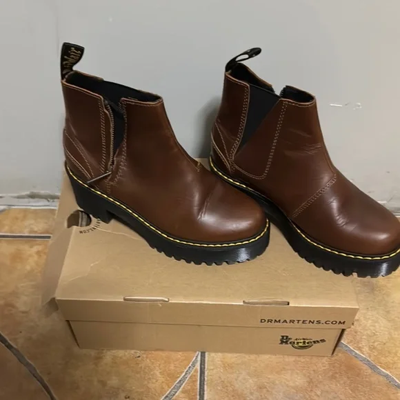 Dr. Martens Brown Leather Boots - Picture 1 of 5